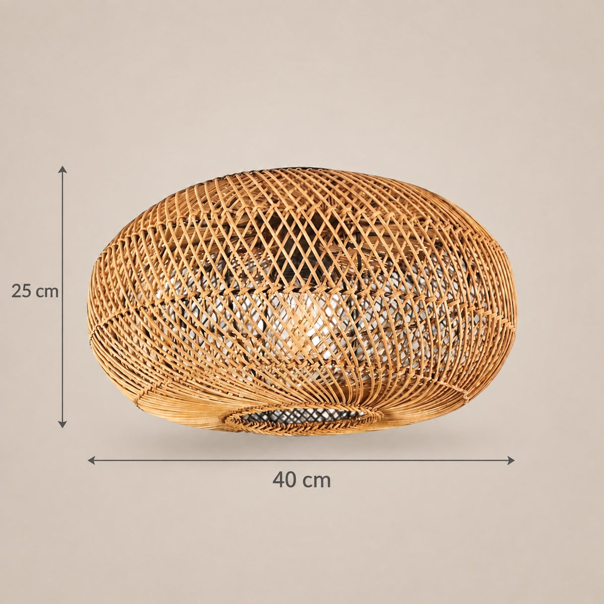 Lustre Boule Rotin - dimensions