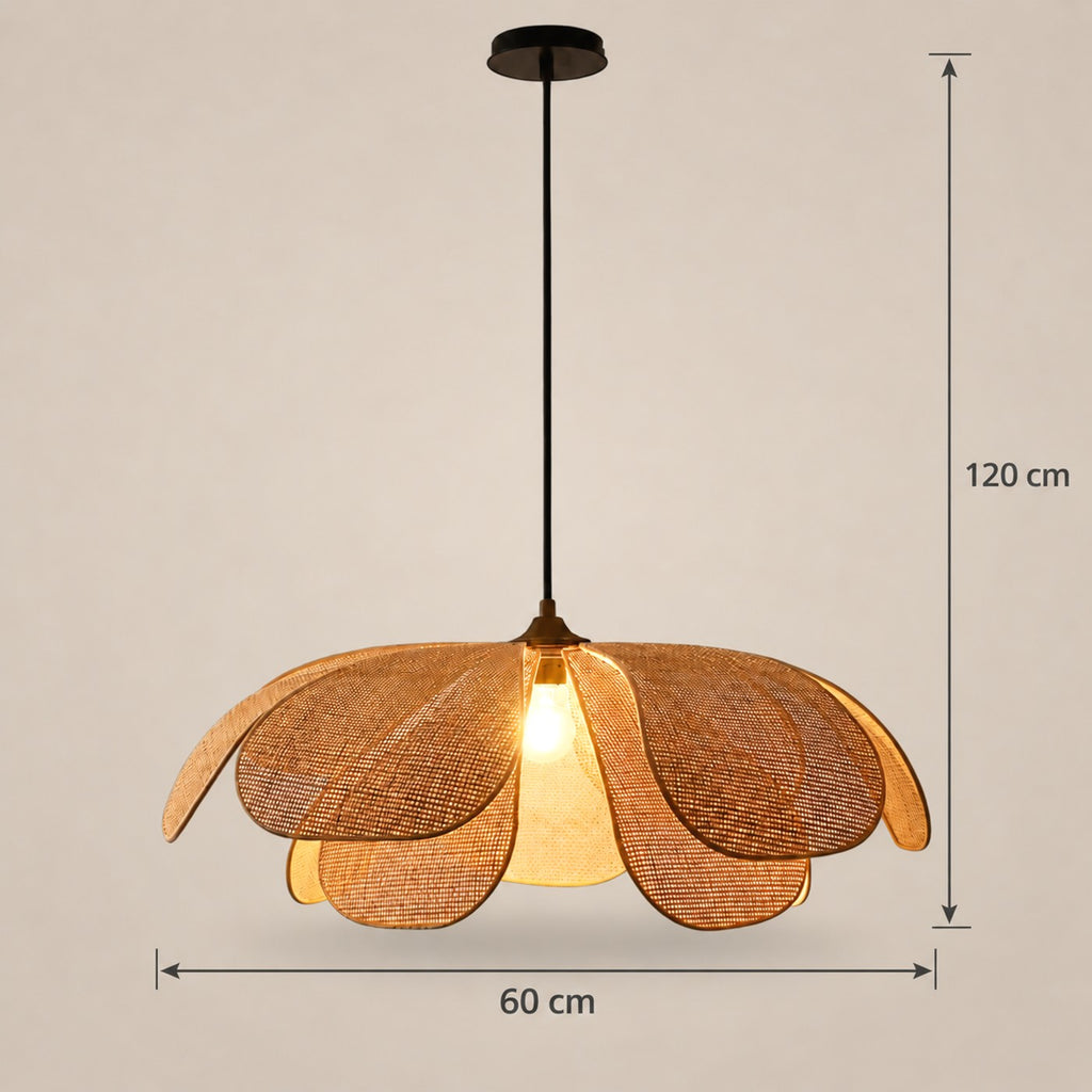 Lustre Fleur Rotin - dimensions