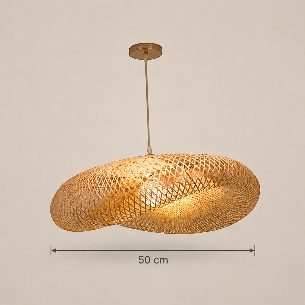 Lustre Ovale Rotin - dimensions