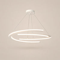 Lustre Salon Moderne Anneaux Lumineux Blanc - packshot