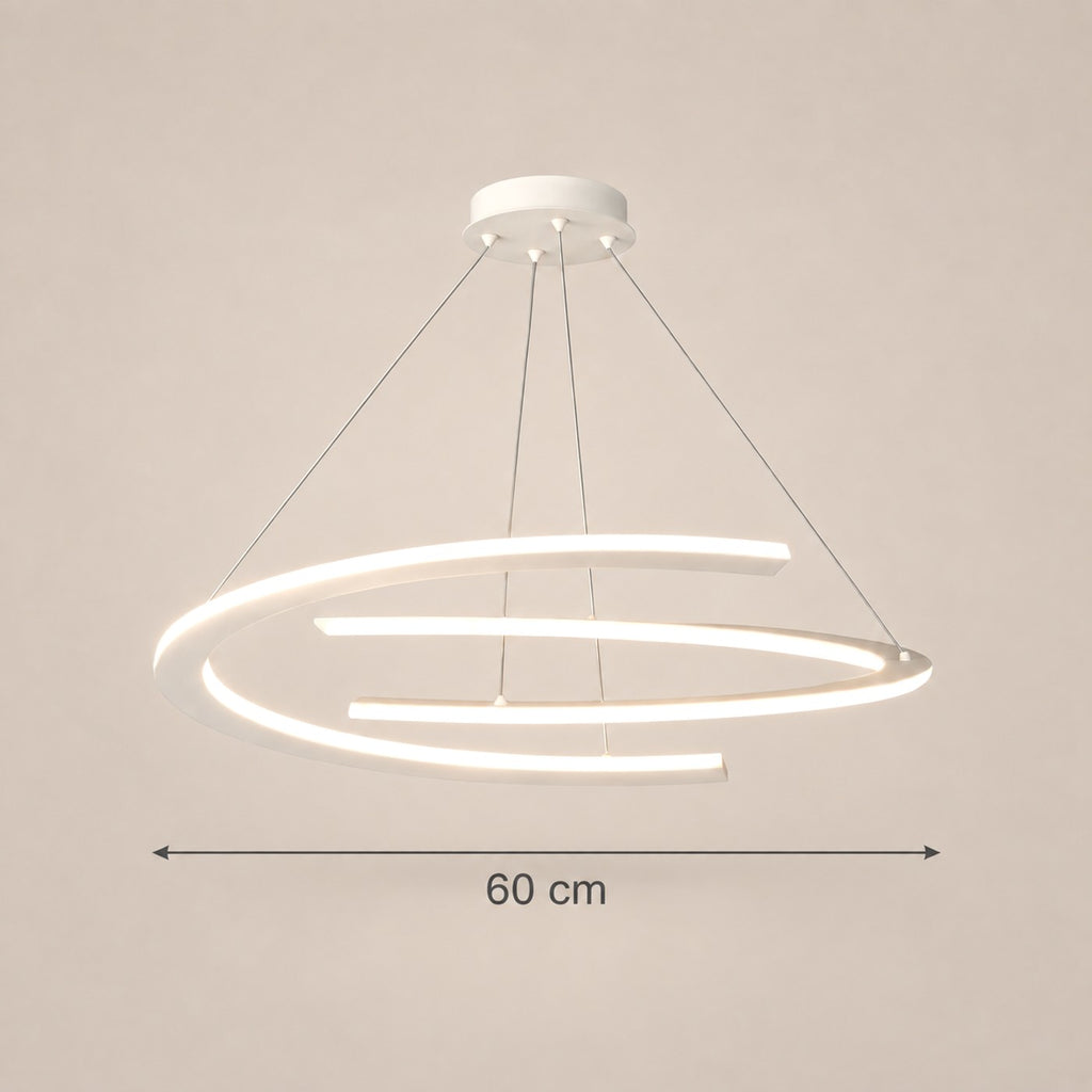 Lustre Salon Moderne Anneaux Lumineux Blanc - dimensions
