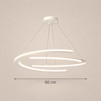 Lustre Salon Moderne Anneaux Lumineux Blanc - dimensions