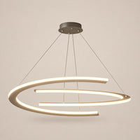 Lustre Salon Moderne Anneaux Lumineux Noir - packshot