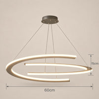 Lustre Salon Moderne Anneaux Lumineux Noir - dimensions