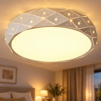 Lustre Chambre Grand Rond Blanc - zoom