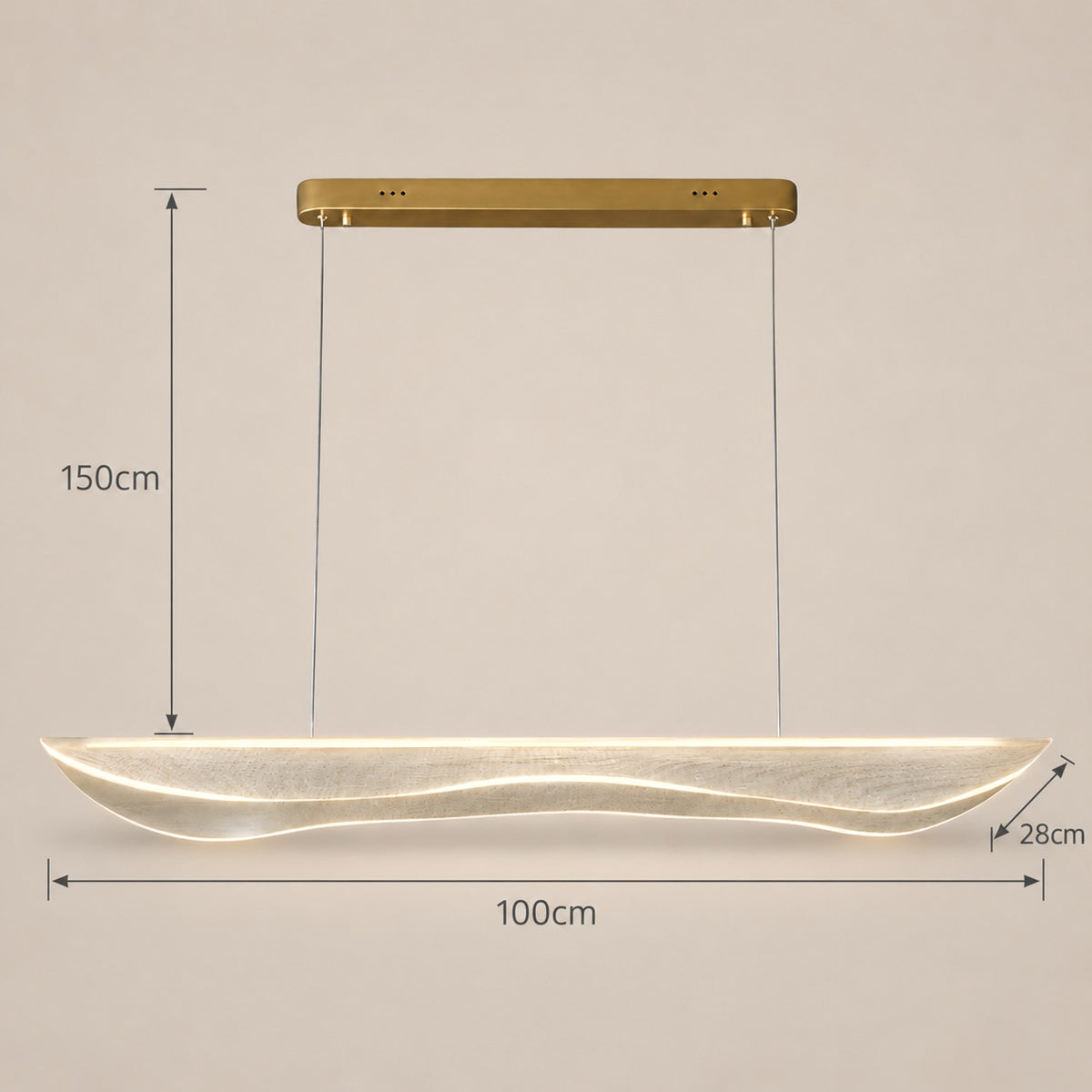 Lustre Salon Moderne Flottant - dimensions
