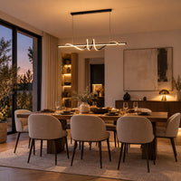 Lustre Moderne Onde Noir - ambiance