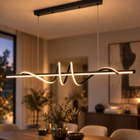 Lustre Moderne Onde Noir - zoom