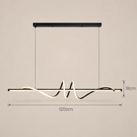 Lustre Moderne Onde Noir - dimensions