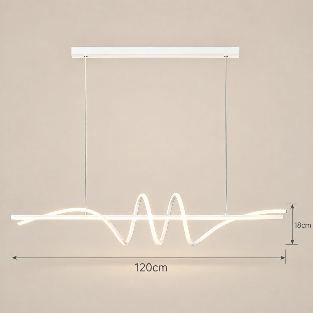 Lustre Moderne Onde Blanc - dimensions