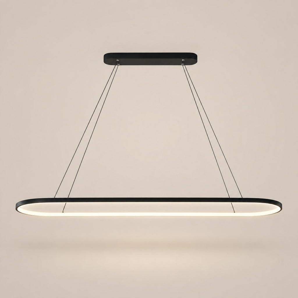 Lustre Moderne Ovale Noir - packshot