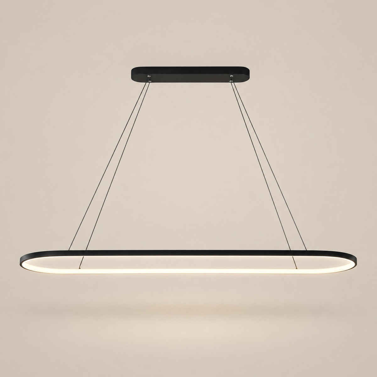 Lustre Moderne Ovale Noir - packshot