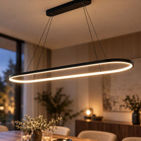 Lustre Moderne Ovale Noir - zoom