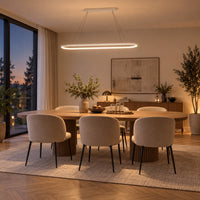 Lustre Moderne Ovale Blanc - ambiance