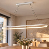 Lustre Moderne Ovale Blanc - zoom