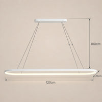Lustre Moderne Ovale Blanc - dimensions