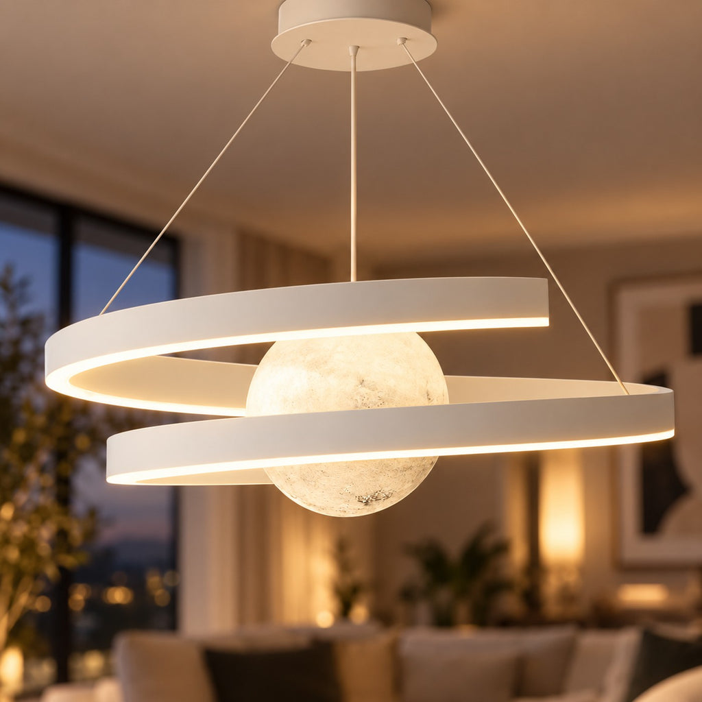 Lustre Salon Lune Blanche - zoom