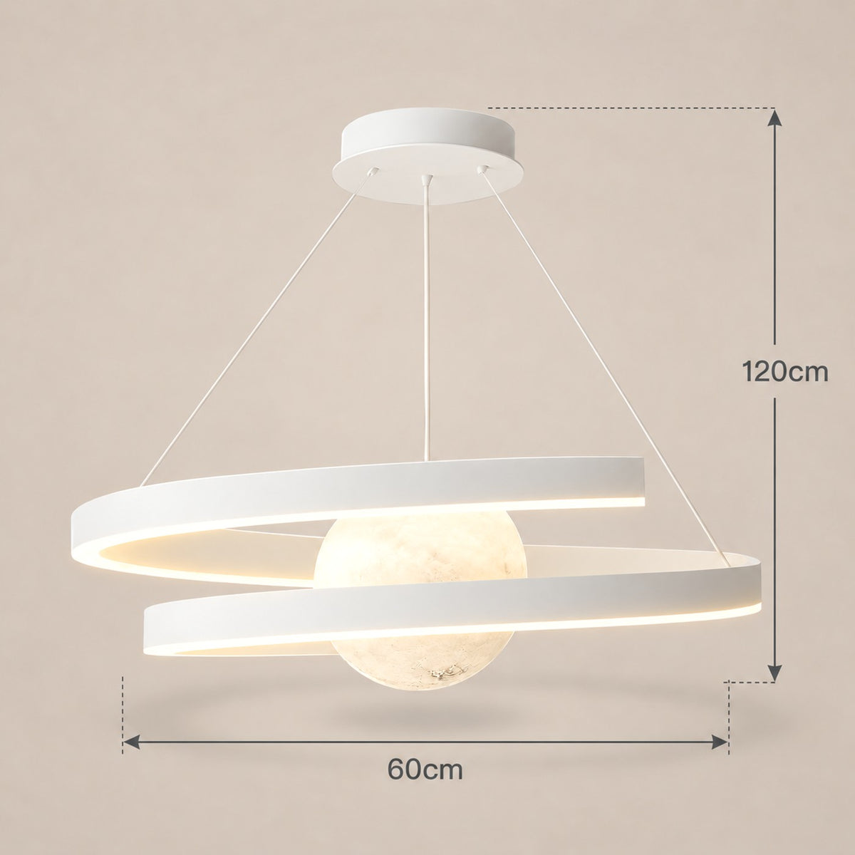 Lustre Salon Lune Blanche - dimensions