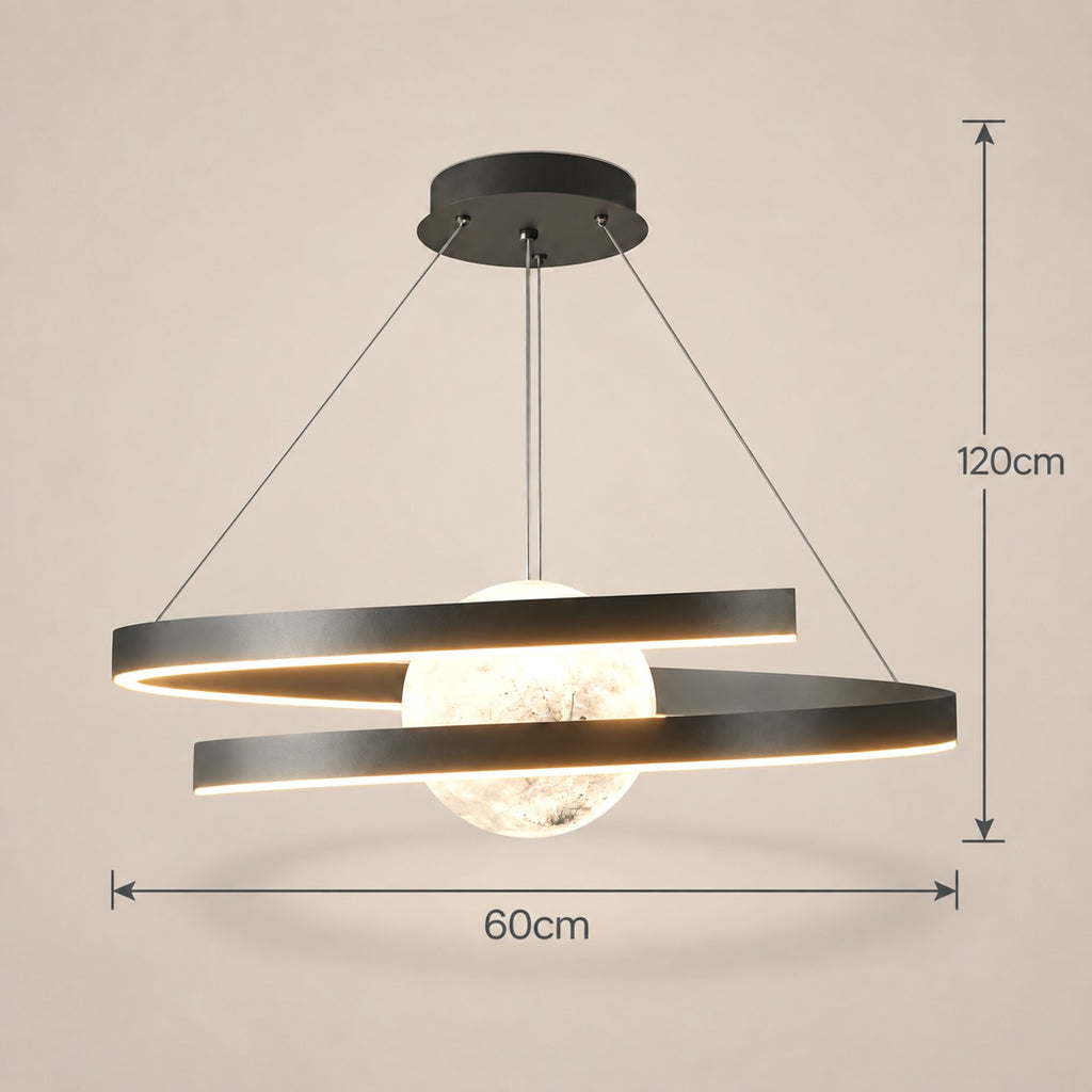 Lustre Salon Lune Noir - dimensions