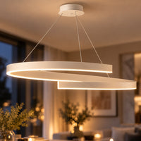 Lustre Salon Spirale Blanc - zoom