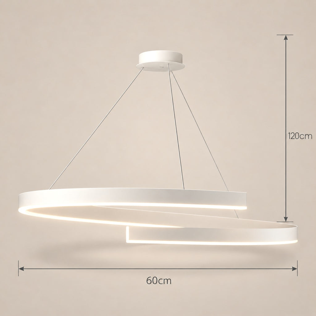 Lustre Salon Spirale Blanc - dimensions