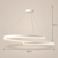 Lustre Salon Spirale Blanc - dimensions