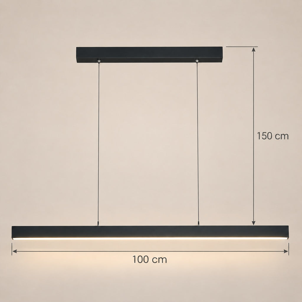 Lustre Moderne Barre Noir - dimensions