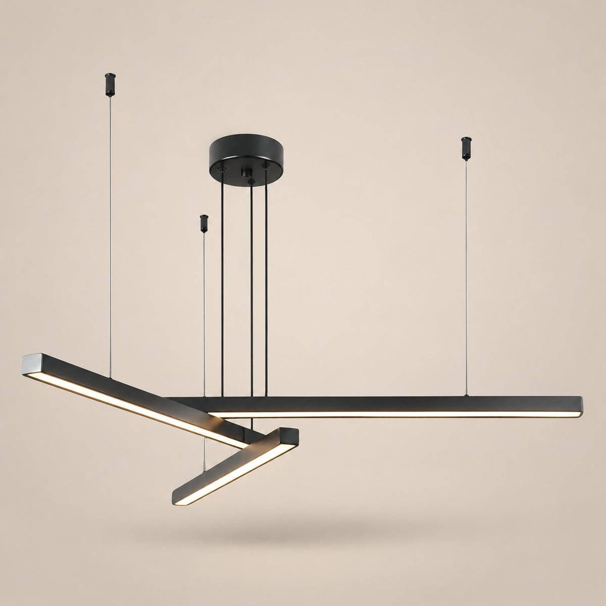 Lustre Moderne 3 Barre Noir - packshot