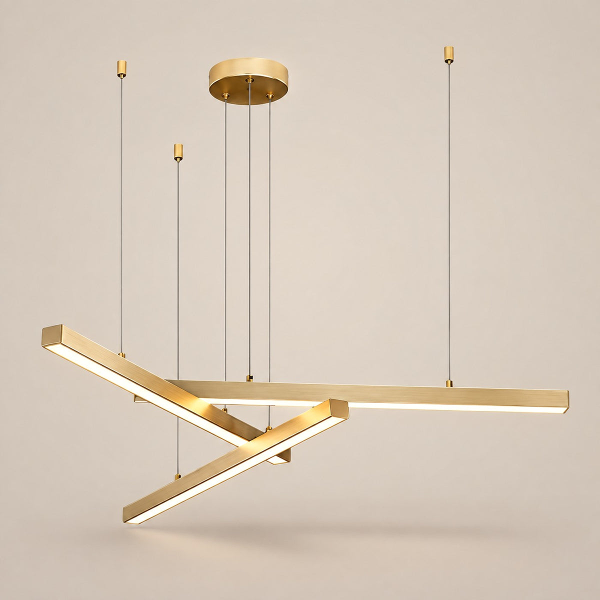 Lustre Moderne 3 Barre Dorée - packshot