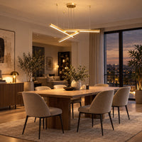 Lustre Moderne 3 Barre Dorée - ambiance