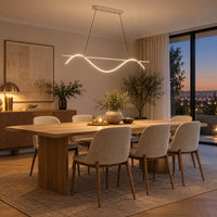 Lustre Moderne Ondulé Blanc - ambiance