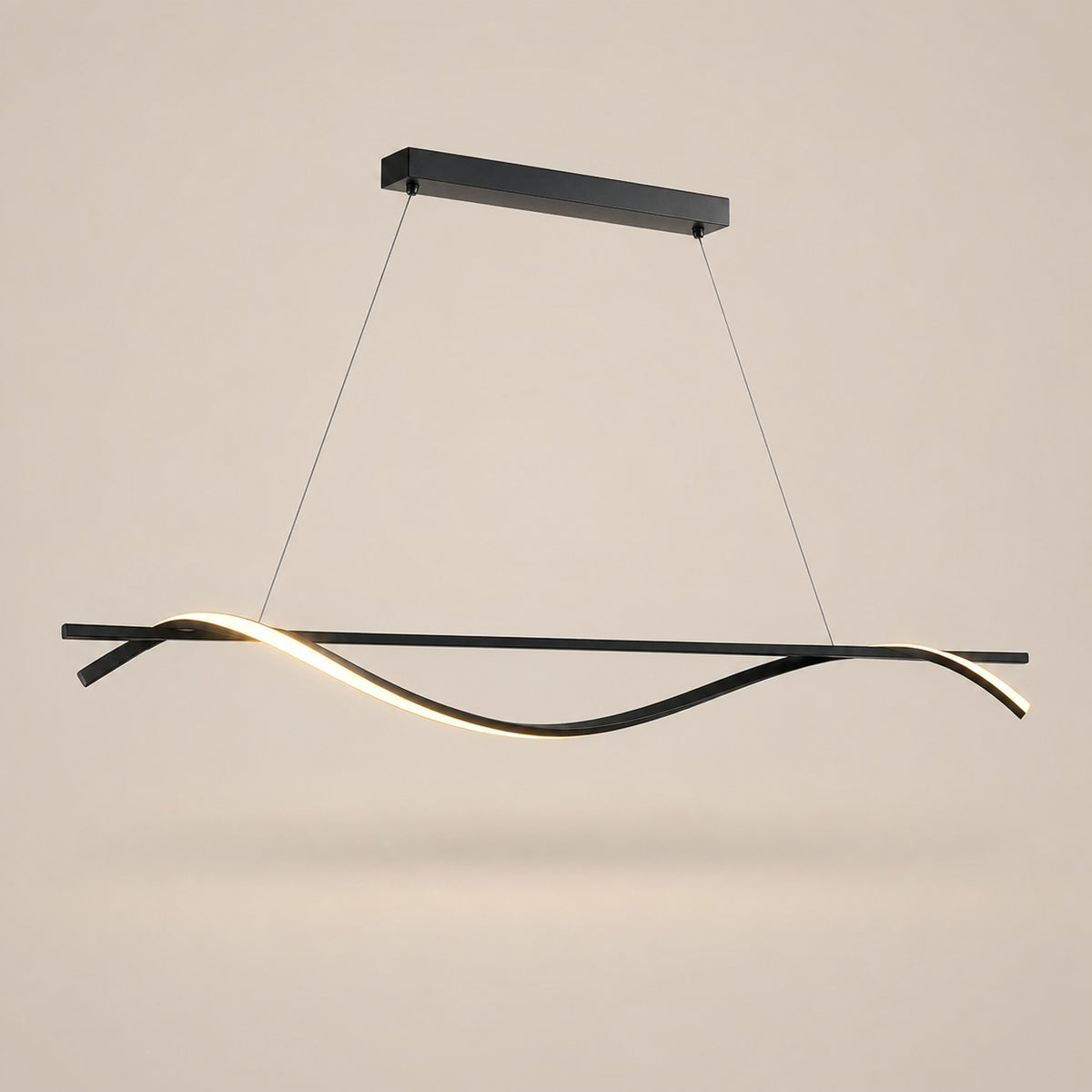 Lustre Moderne Ondulé Noir - packshot