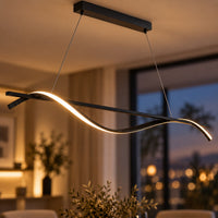 Lustre Moderne Ondulé Noir - zoom