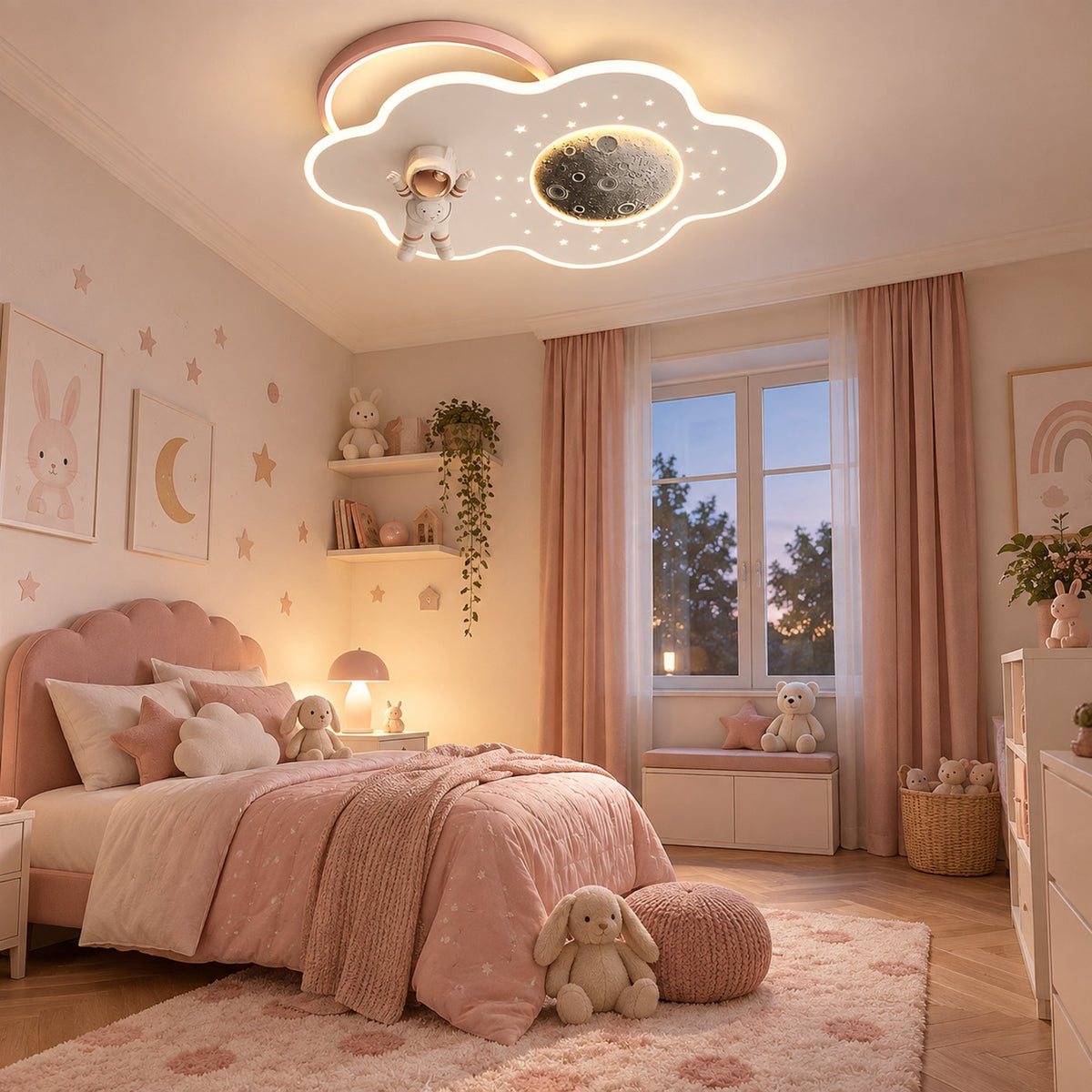 Lustre Enfant Nuage Rose - ambiance