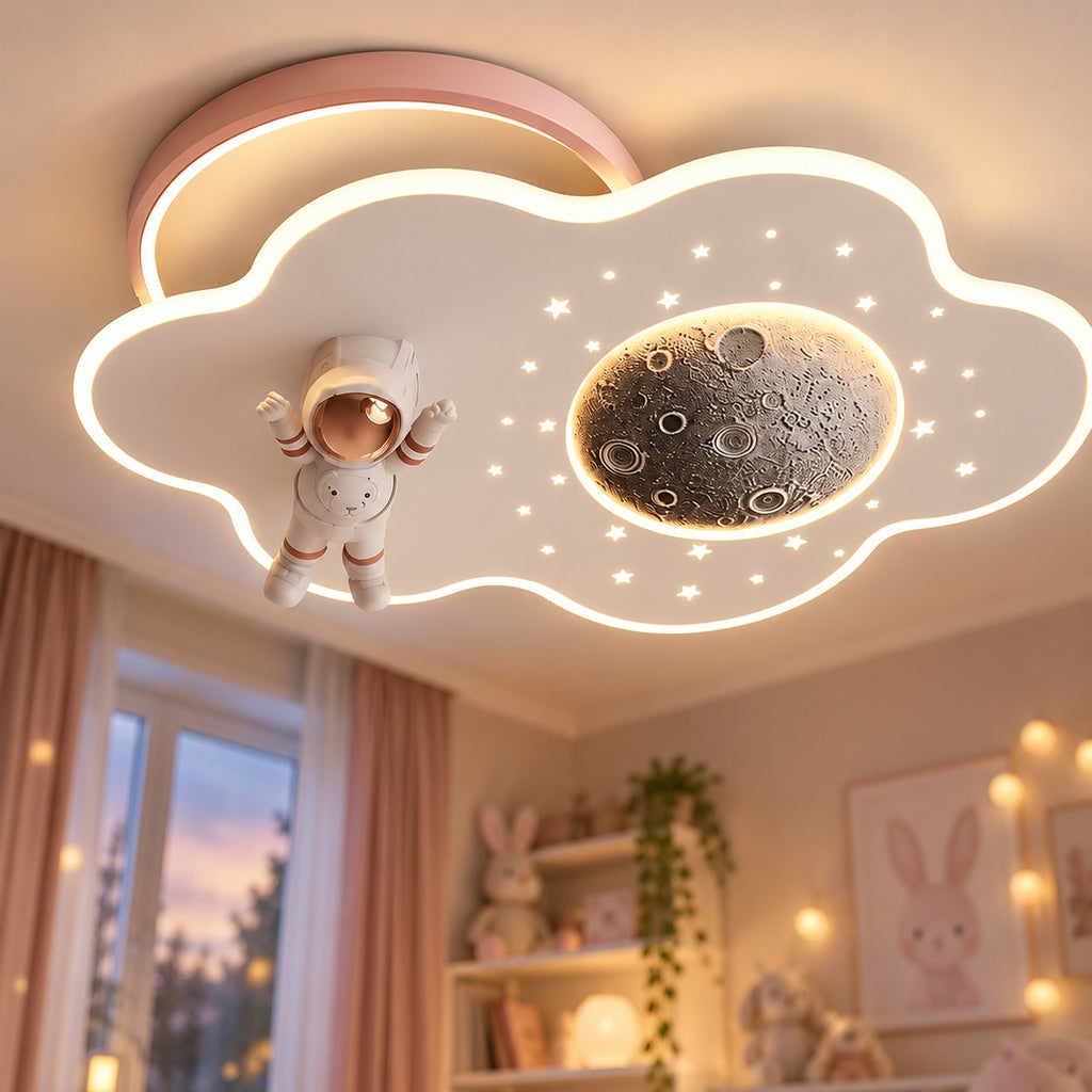 Lustre Enfant Nuage Rose - zoom