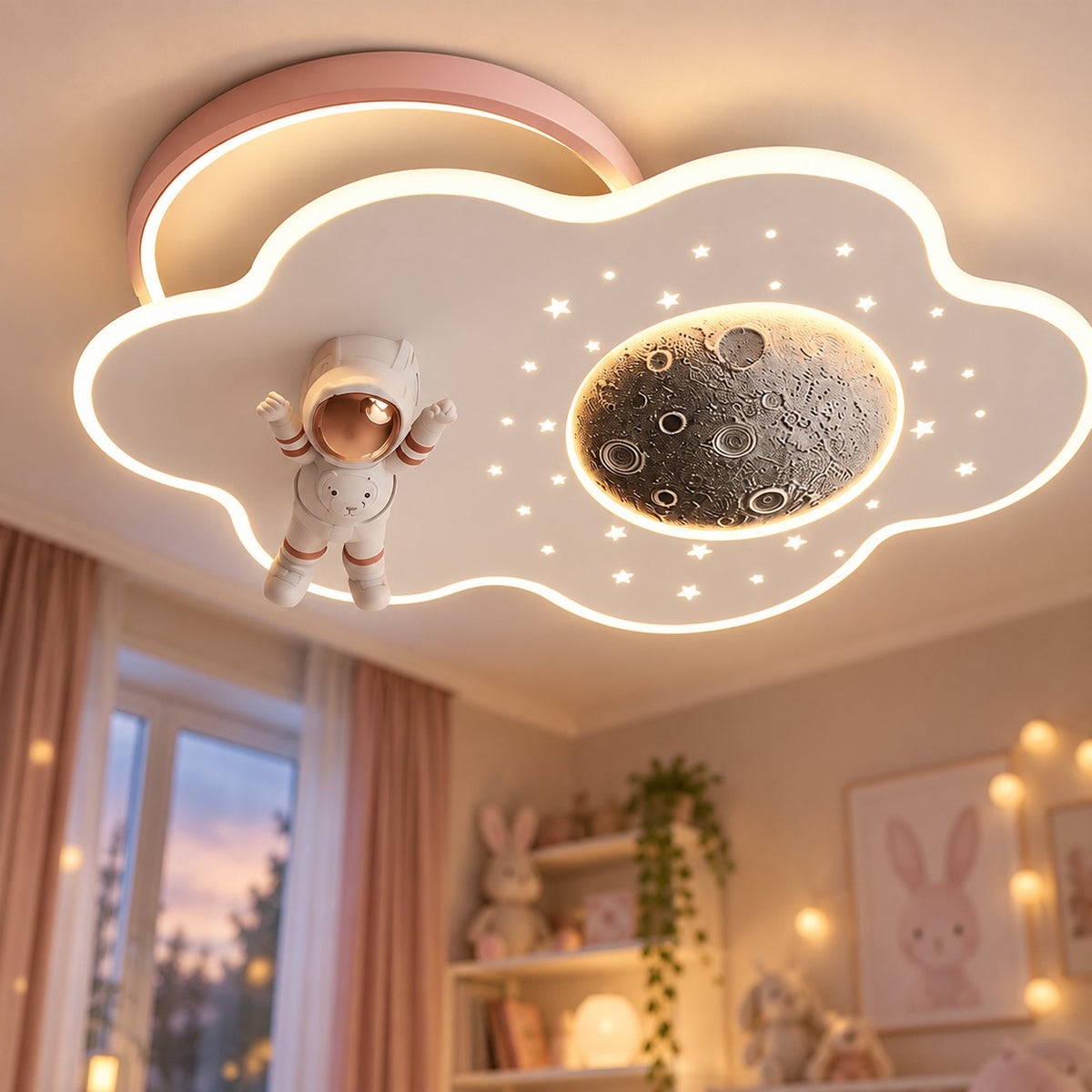 Lustre Enfant Nuage Rose - zoom