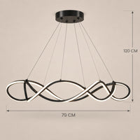 Lustre Moderne Ruban Noir - dimensions