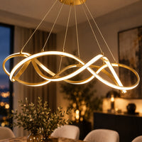 Lustre Moderne Ruban Dorée - zoom