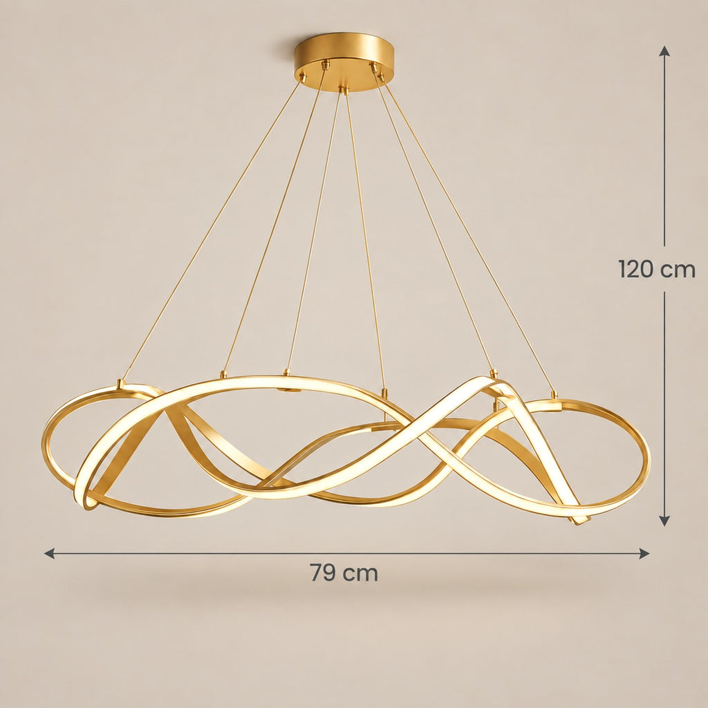 Lustre Moderne Ruban Dorée - dimensions
