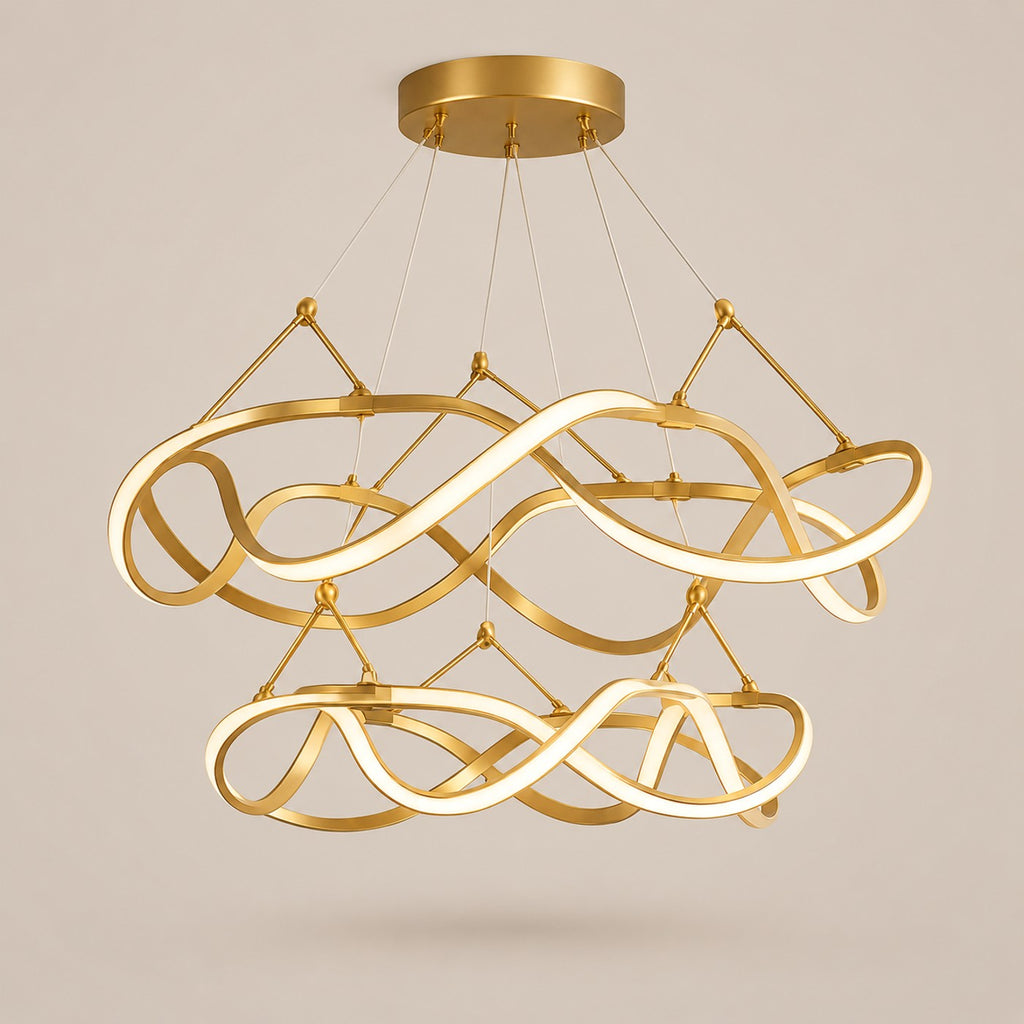 Grand Lustre Moderne Ruban Dorée - packshot