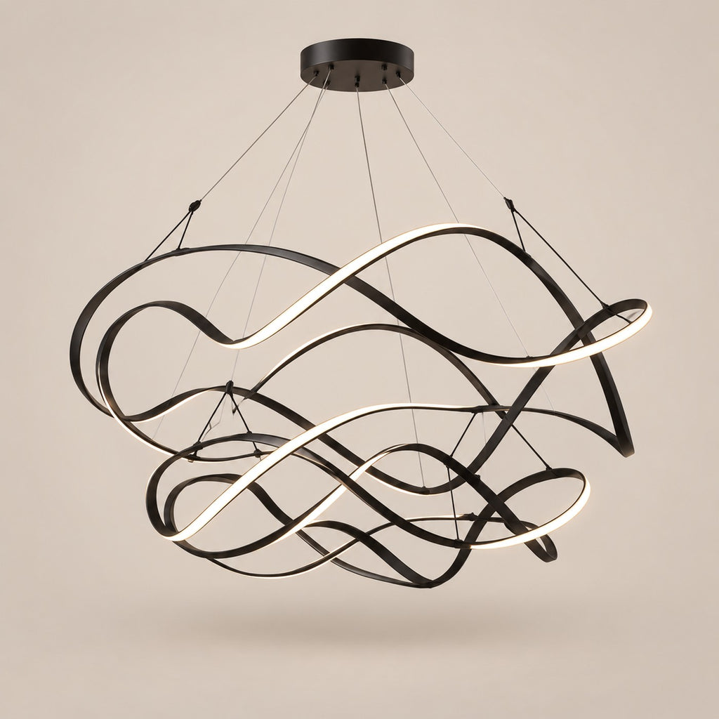 Grand Lustre Moderne Ruban Noir - packshot