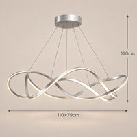 Lustre Moderne Ruban Argent - dimensions