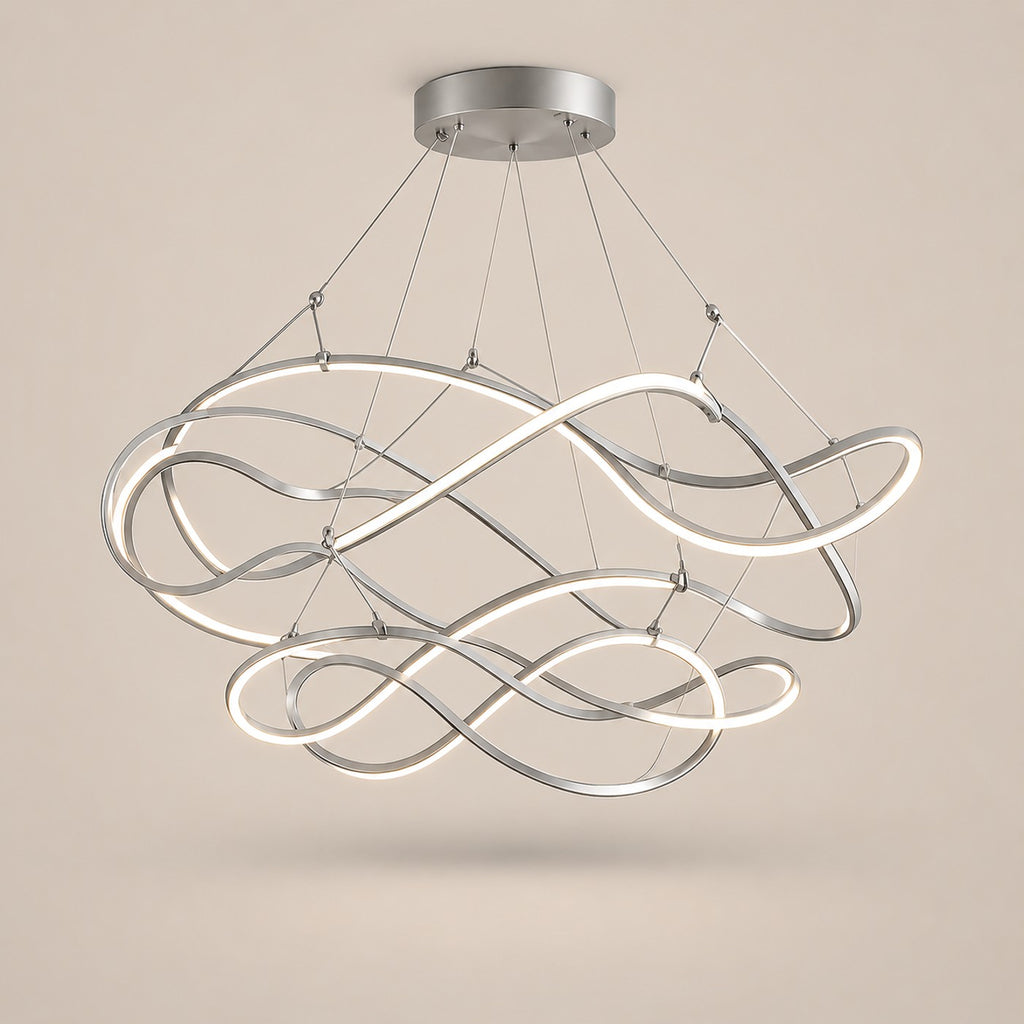 Grand Lustre Moderne Ruban Argent - packshot