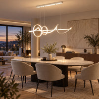 Lustre Salon Anneaux Blanc - ambiance