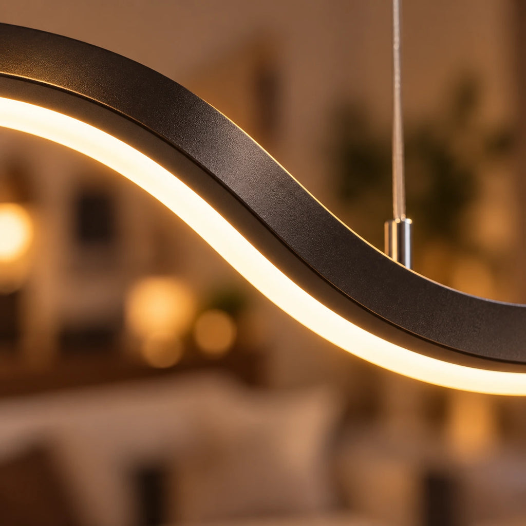 Lustre Salon Ruban Noir - zoom