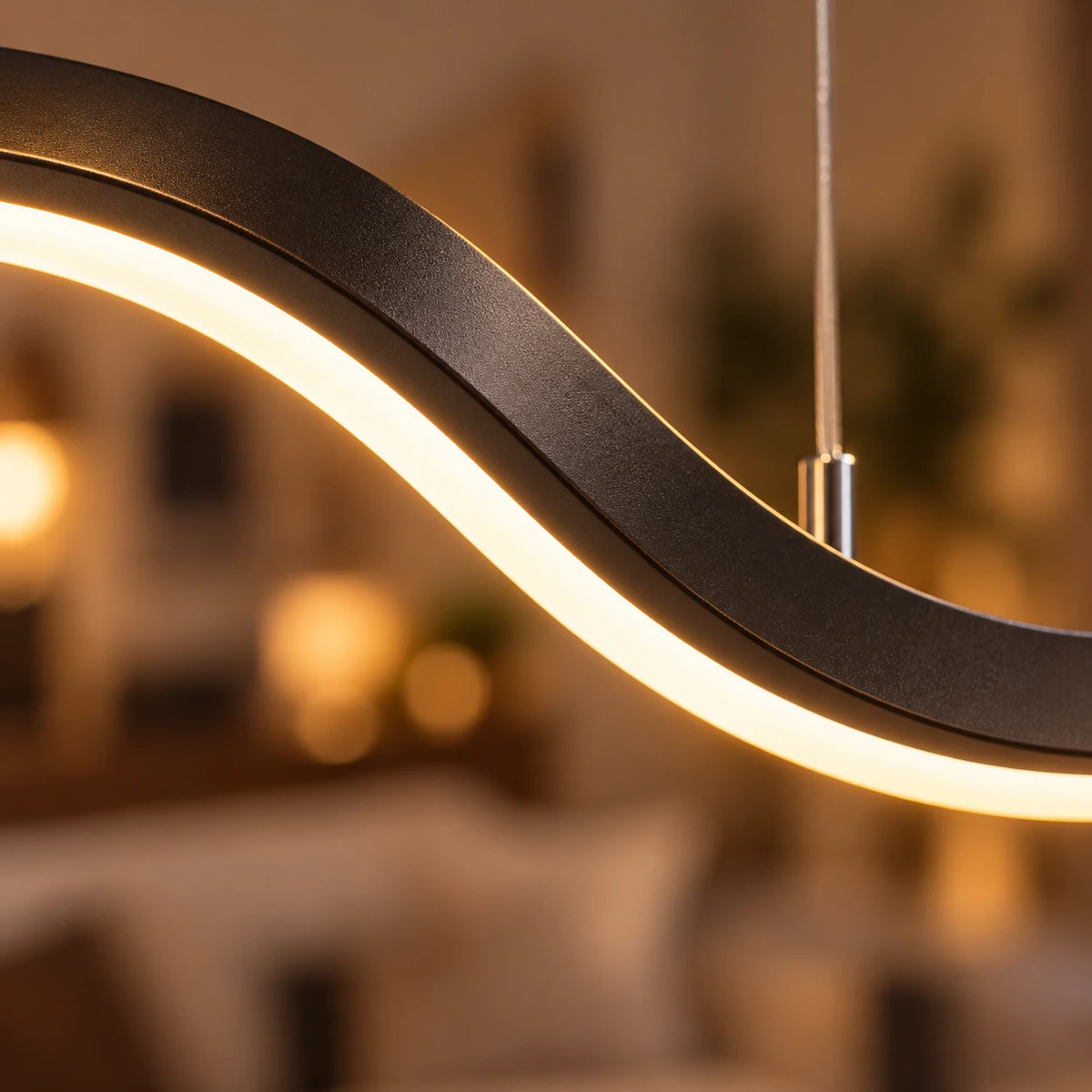 Lustre Salon Ruban Noir - zoom