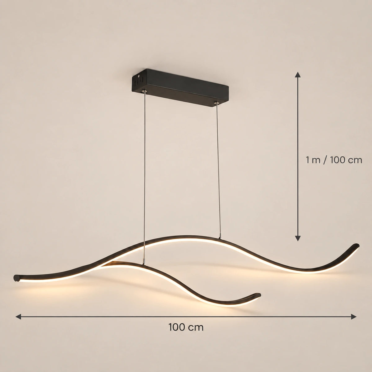 Lustre Salon Ruban Noir - dimensions