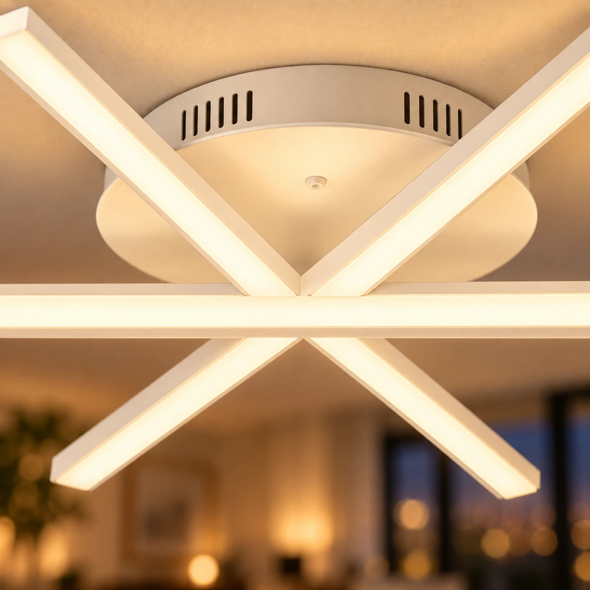 Lustre Salon Etoile Blanc - zoom