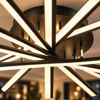 Grand Lustre Salon Etoile Noir - zoom