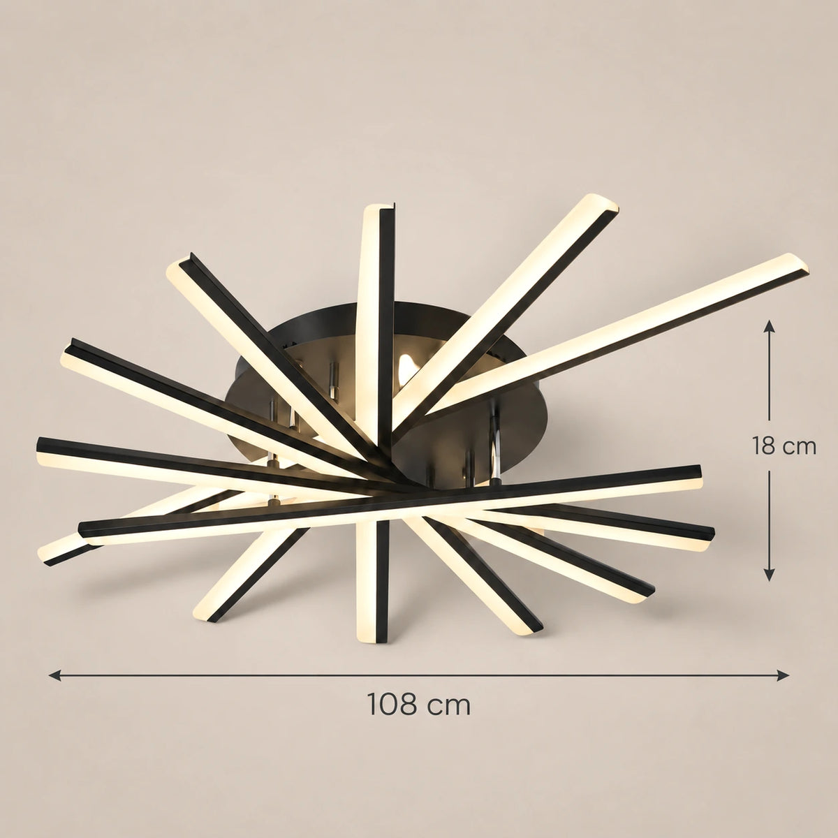 Grand Lustre Salon Etoile Noir - dimensions